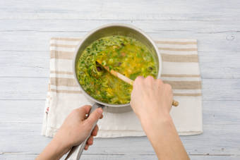 Add mint and parsley.