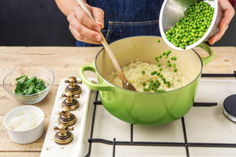 Add the peas