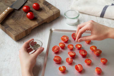 Prepare the cherry tomatoes