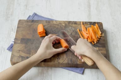 Cut carrots before blanching them