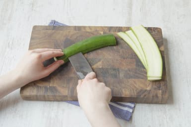 Slice the zucchini