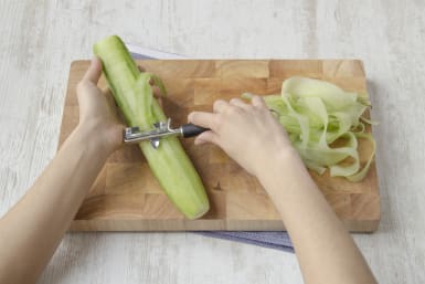 Peel the cucumber