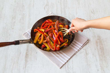 Fry off the peppers