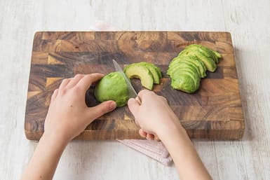 Peel and cut the avocado