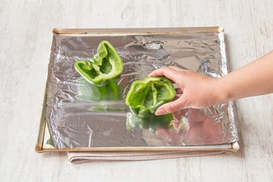 Place capsicum on a tray