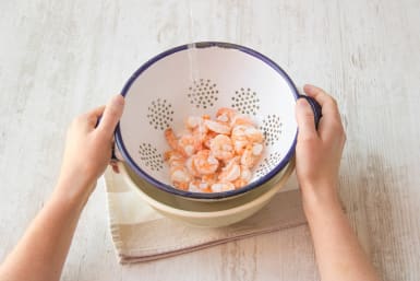 Cook and drain the shrimp