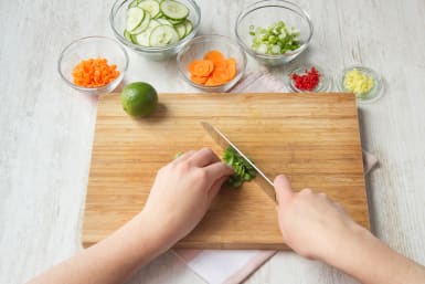 snijd de ingrediënten klein