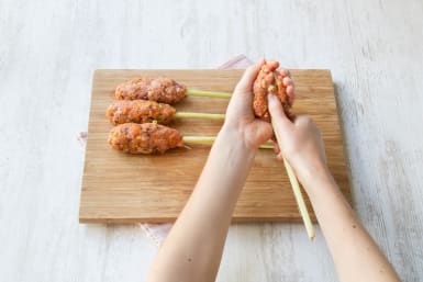 form the chicken skewers