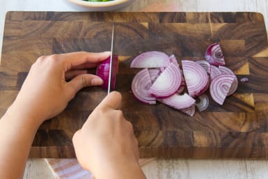 Slice red onion