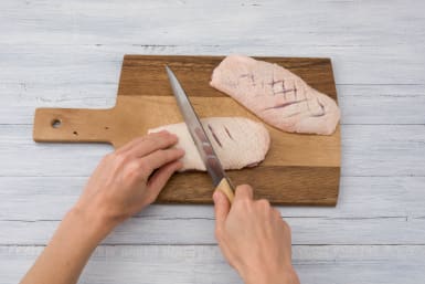 Cut slices in your duck skin