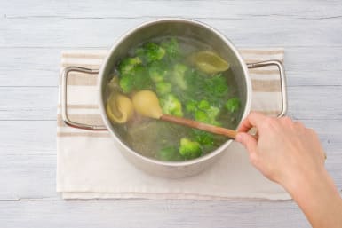 Boil the pasta and broccoli