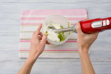 Blend the avocado, yoghurt, herbs and lemon until smooth