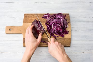 Slice your red cabbage