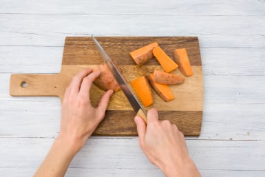 Chop your sweet potato