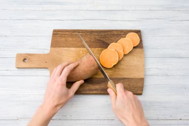 Cut your sweet potato