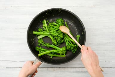 Stir fry your broccoli, rosemary and garlic