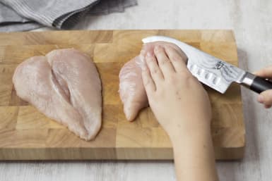 Butterfly your chicken breasts