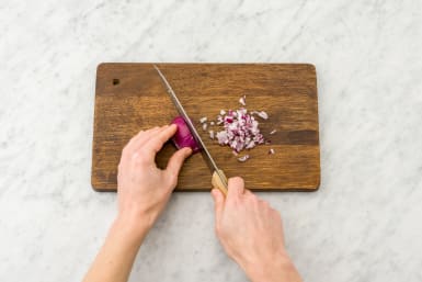 Finely chop the onion