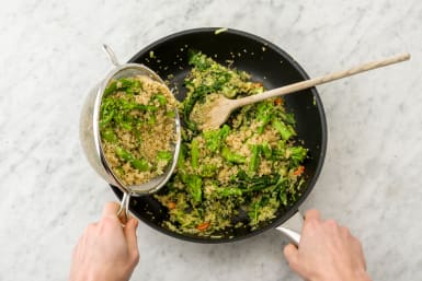 Add the quinoa & broccolini