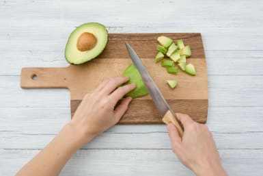 Slice the avocado