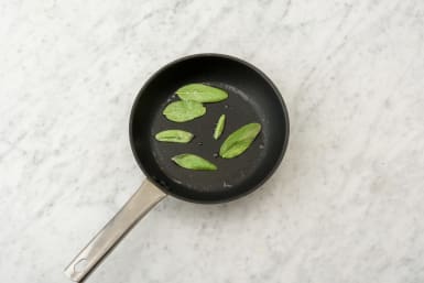 Fry the sage leaves