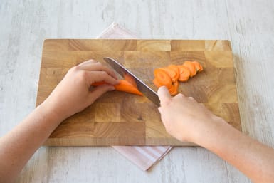 Slice the carrots