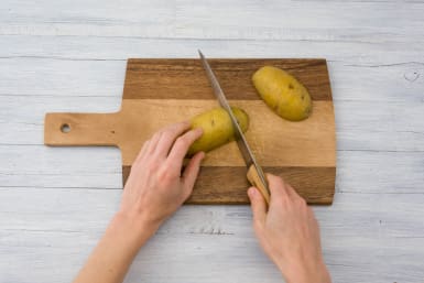 Make deep cuts in the potatoes