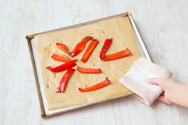 Put your red pepper on a baking tray