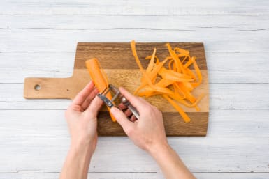 Peel the carrots into ribbons