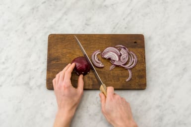 Slice the red onion