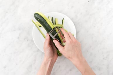 Shave the zucchini
