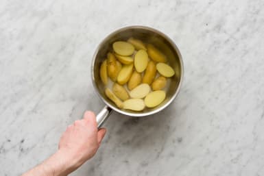 Boil the potatoes