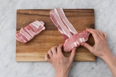 Wrap the pork in bacon