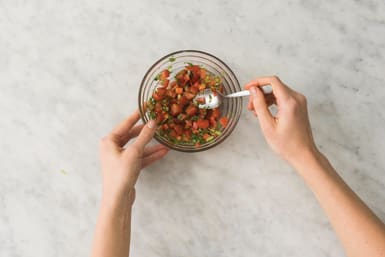 Make the tomato-coriander salsa