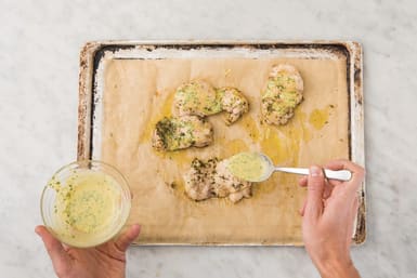 Make the herb and mustard sauce