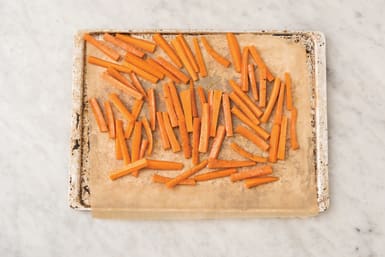 Bake the carrot fries