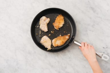 Cook the crumbed pork