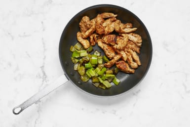 Cook Chicken and Green Peppers