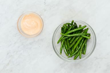 Cook Green Beans and Make Spicy Mayo