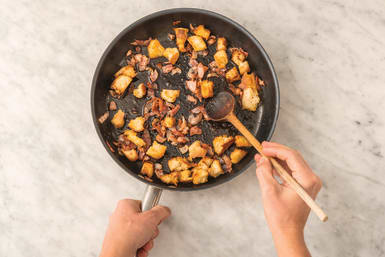 COOK THE BACON CROUTONS