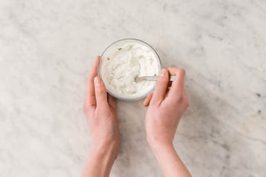 Make the coriander yoghurt