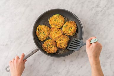 Cook the chickpea patties