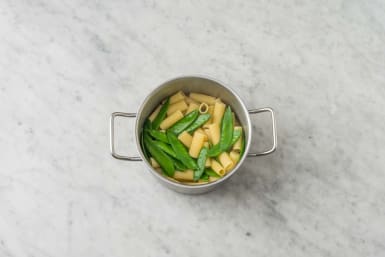 Cook the sugar snaps