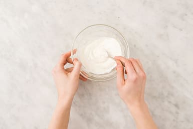 Make the garlic yoghurt