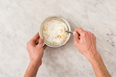 Make the garlic-lime yoghurt
