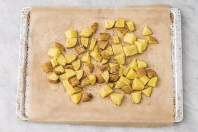 Roast the garlic & herb potatoes