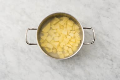 Prep and cook potatoes