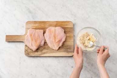 Make topping and prep chicken
