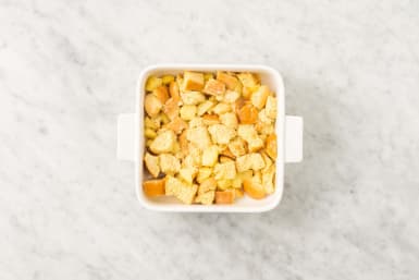 Assemble and bake apple french toast