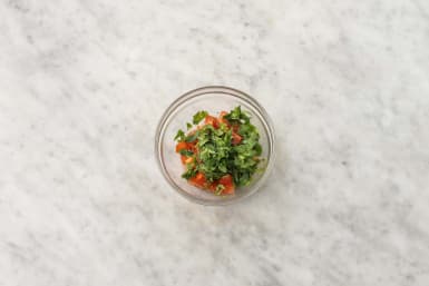 Prep and make tomato salad